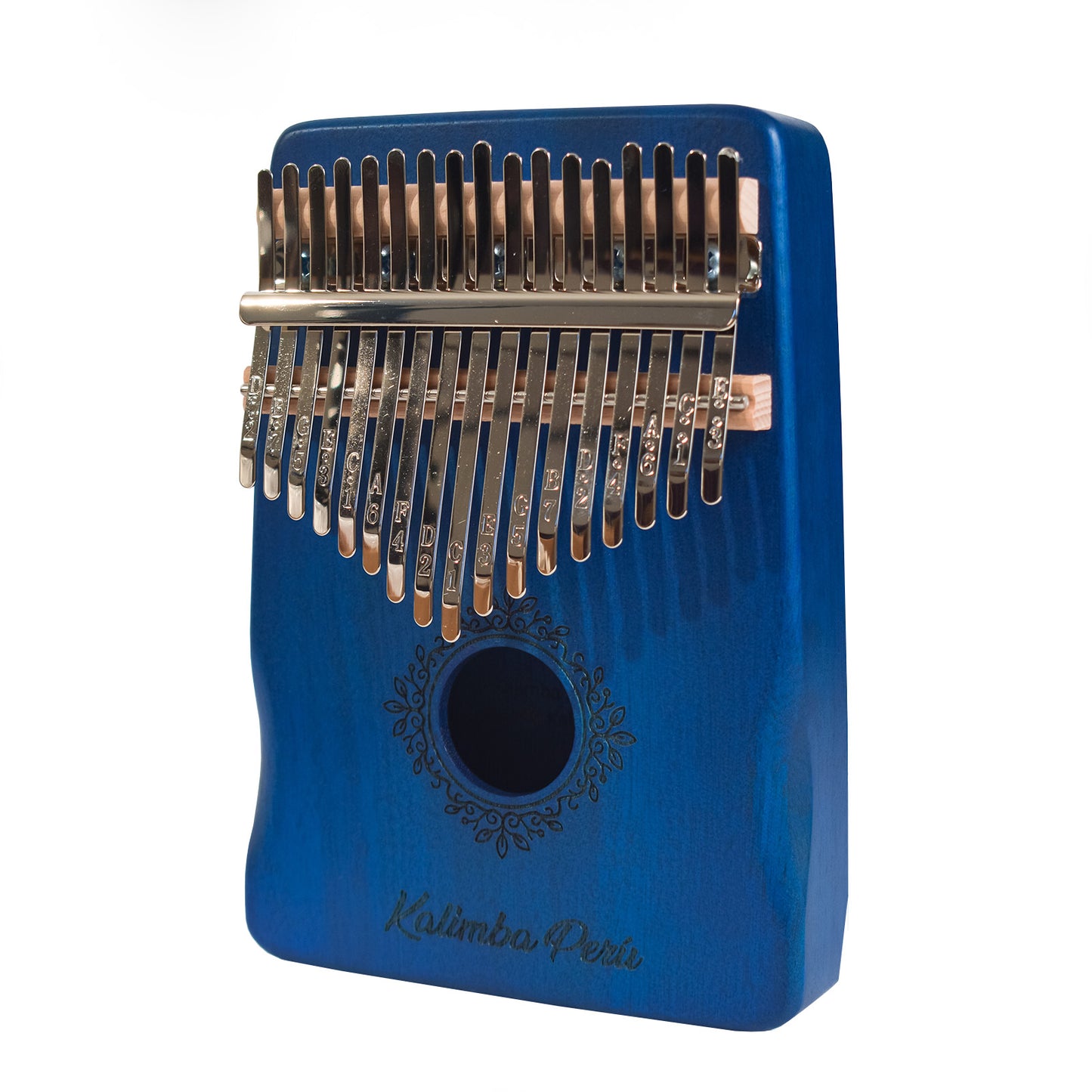 Kalimba de Caoba Flor Azul